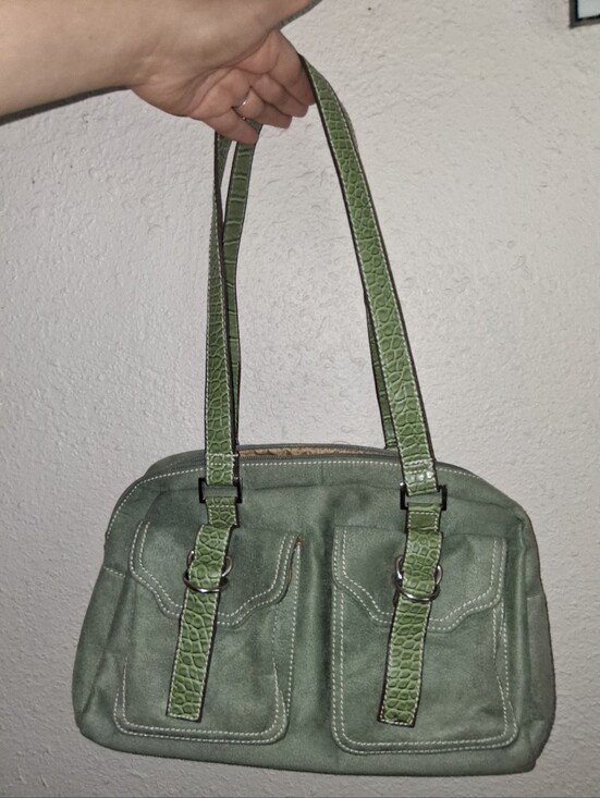 no brand Handbags - Green Faux Suede Shoulder Bag